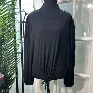Nine West Black Tie Front Blouse